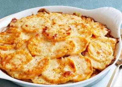 طرز تهیه گراتن مرغ و سیب زمینی بدون فر